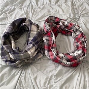 2 Flannel Plaid Scarves